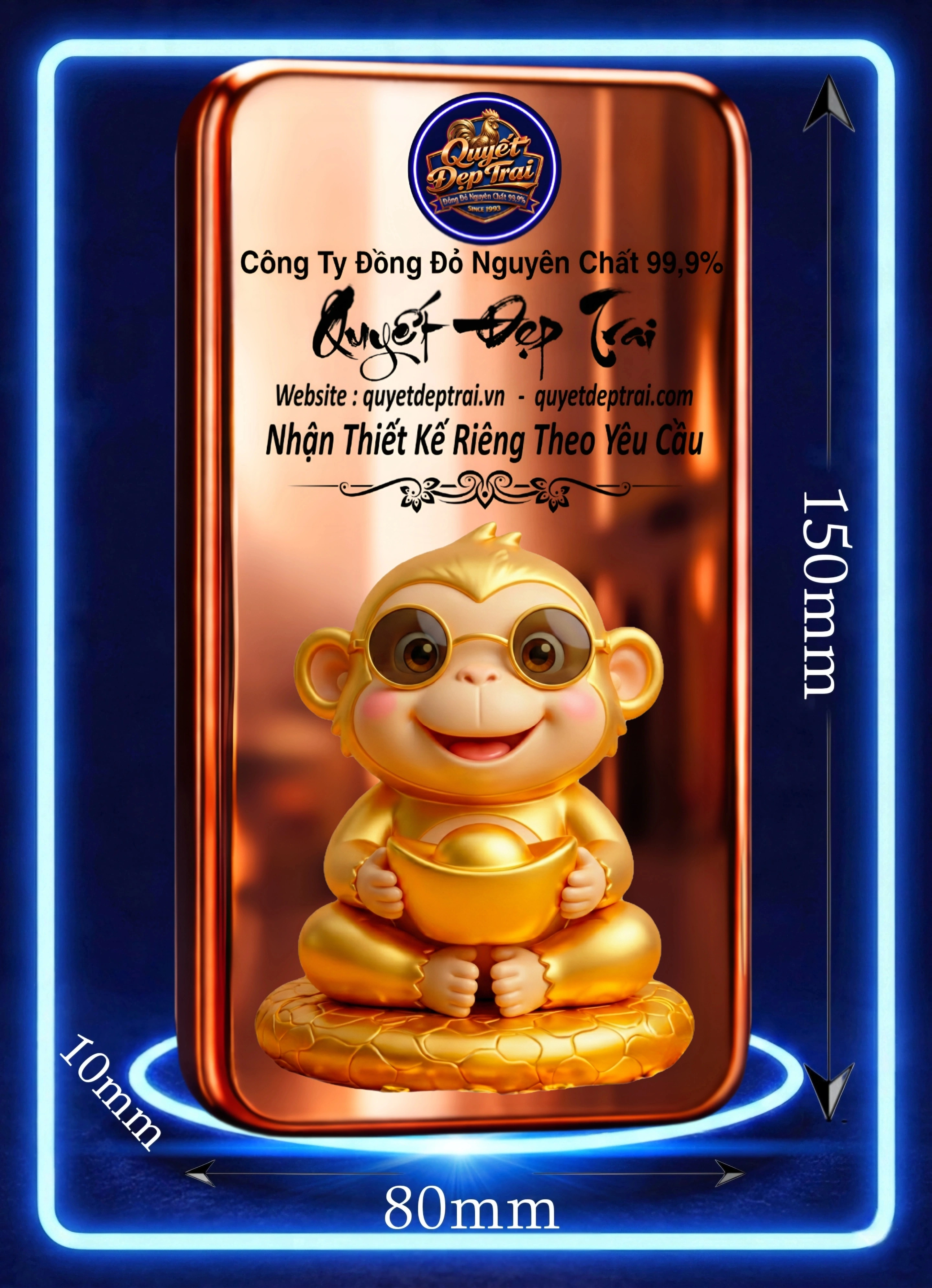 Quy Trình Gia Công,Thẻ 12 Con Giáp,Bằng Đồng Đỏ Nguyên Chất 99,9%