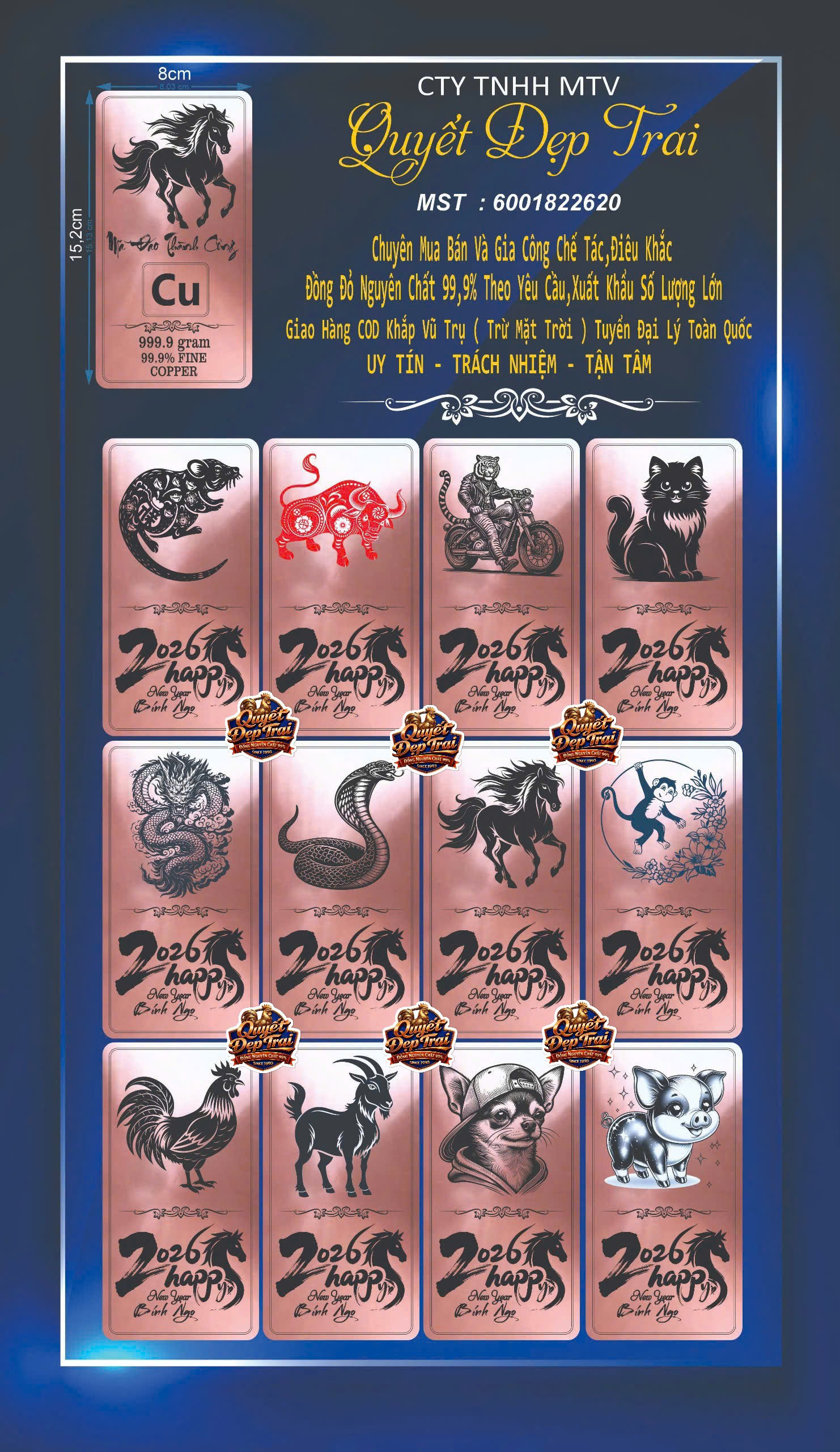 Quy Trình Gia Công Chế Tác,Thẻ Đồng Đỏ 12 Con Giáp Nguyên Chất 99,9% ( Phần 1 )